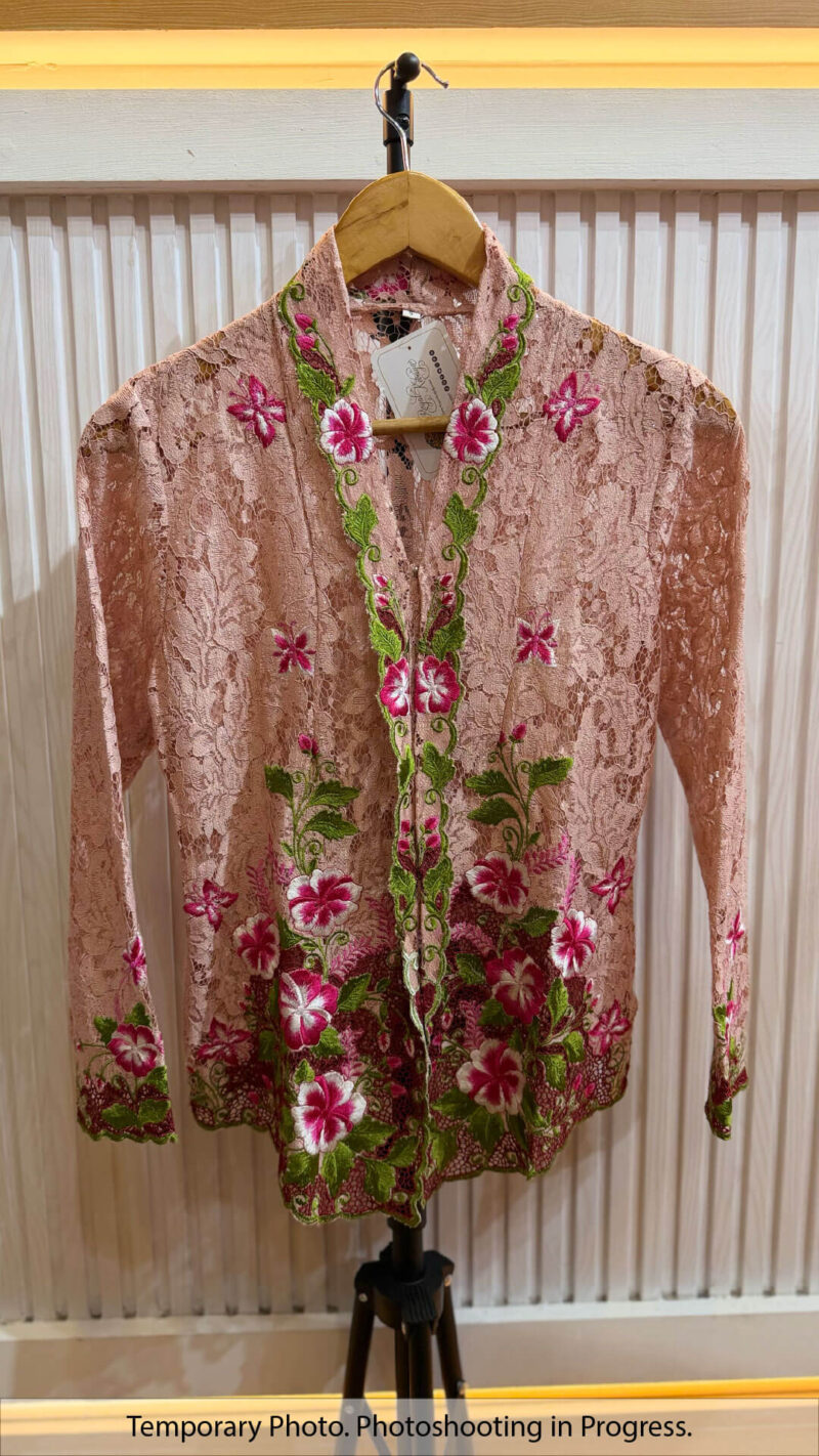 Nayyara Nyonya Kebaya Lace in Soft Blush and Sage Green
