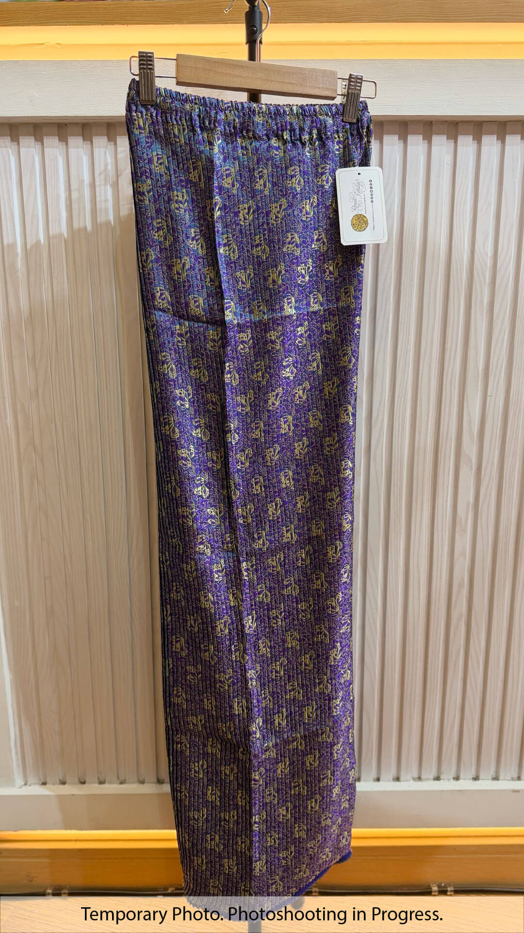 Calinda Easywear Pleated Skirt in Cerulean and Dark Amethyst