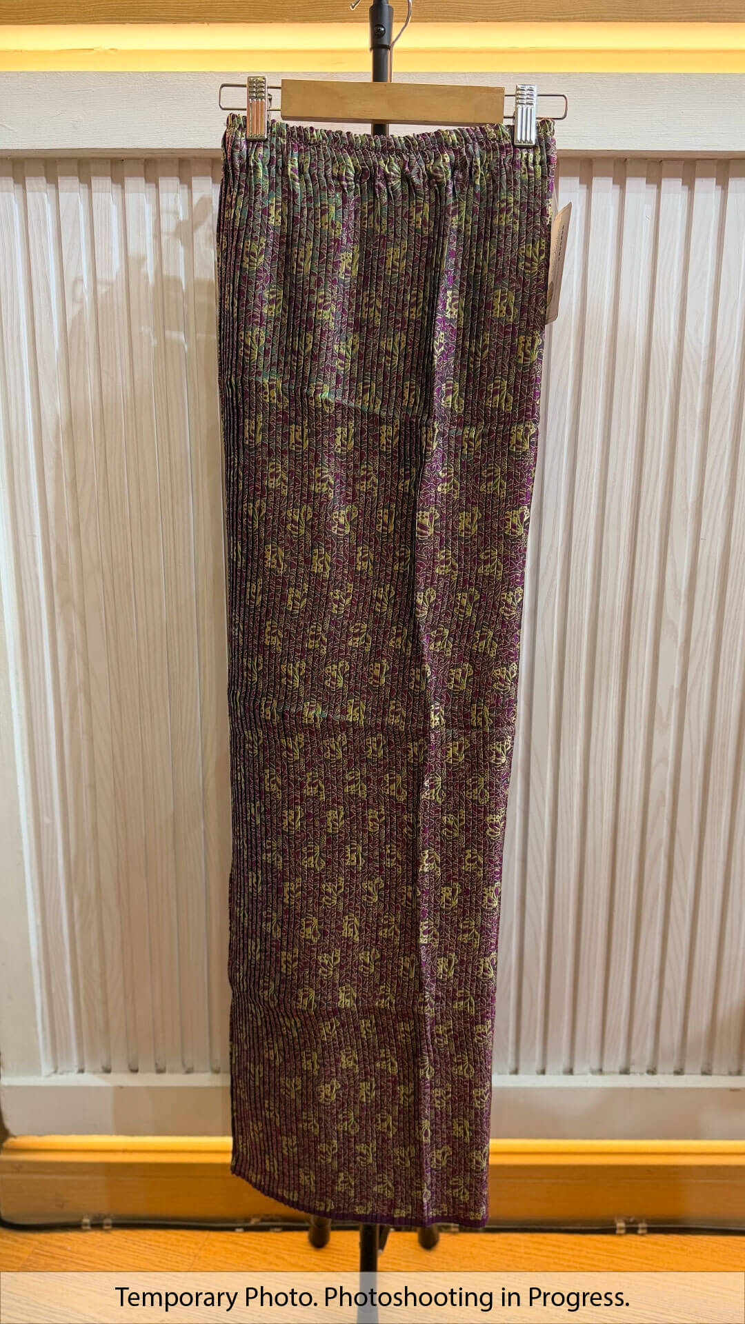 Calinda Easywear Pleated Skirt in Mint Leaf and Royal Plum