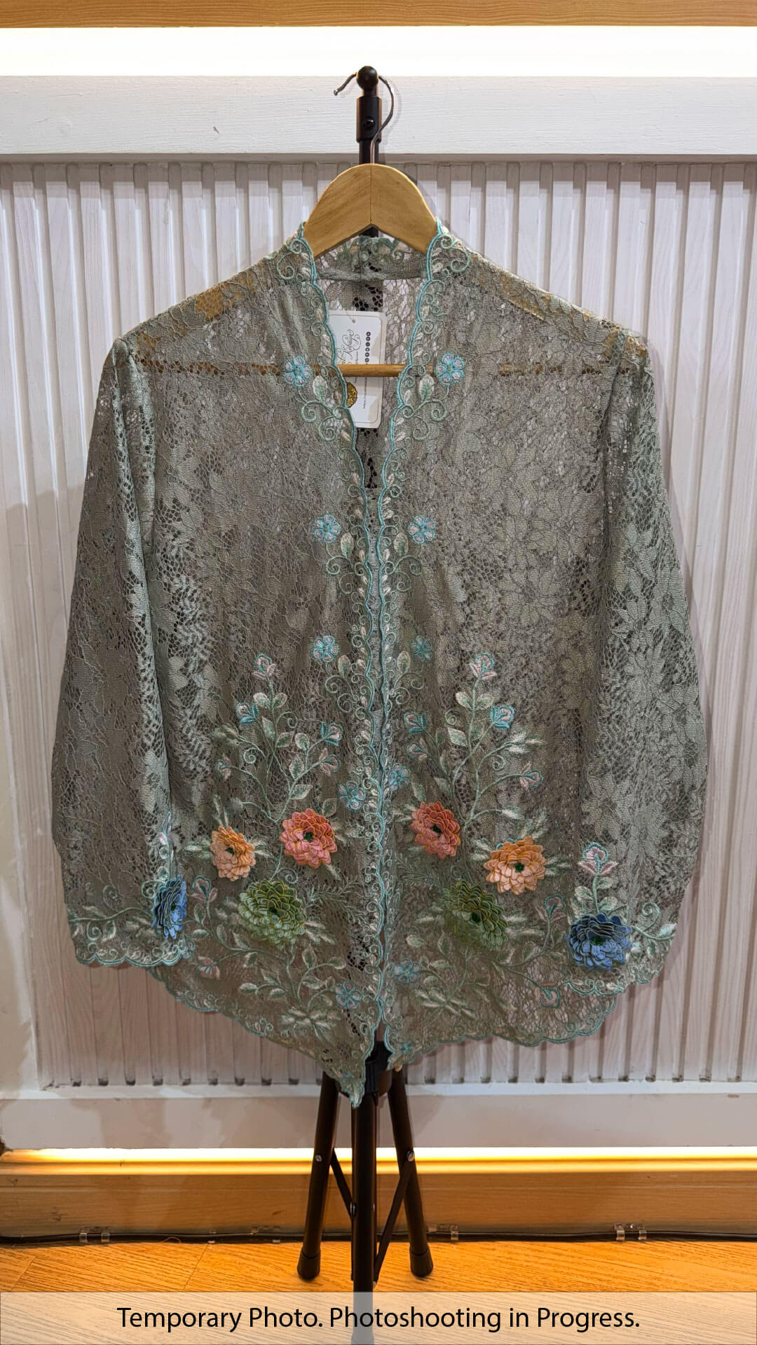 Elvedina Nyonya Kebaya in Celadon and Baby Blue