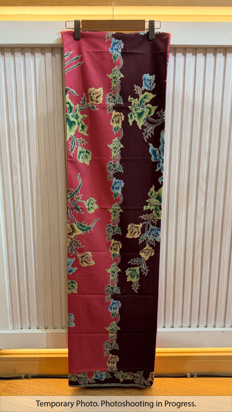 Gita Tube-Sewn Wrap Skirt in Coral Pink and Maroon