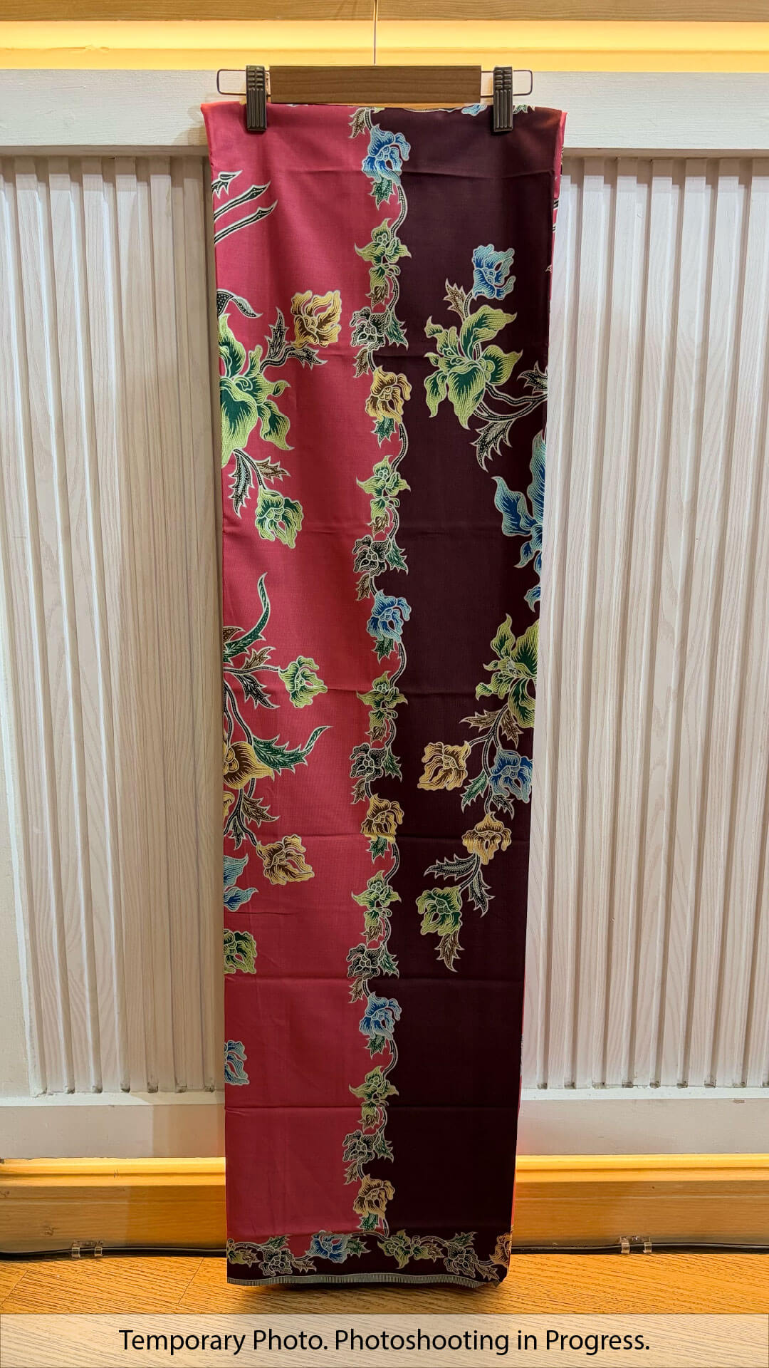 Gita Tube-Sewn Wrap Skirt in Coral Pink and Maroon