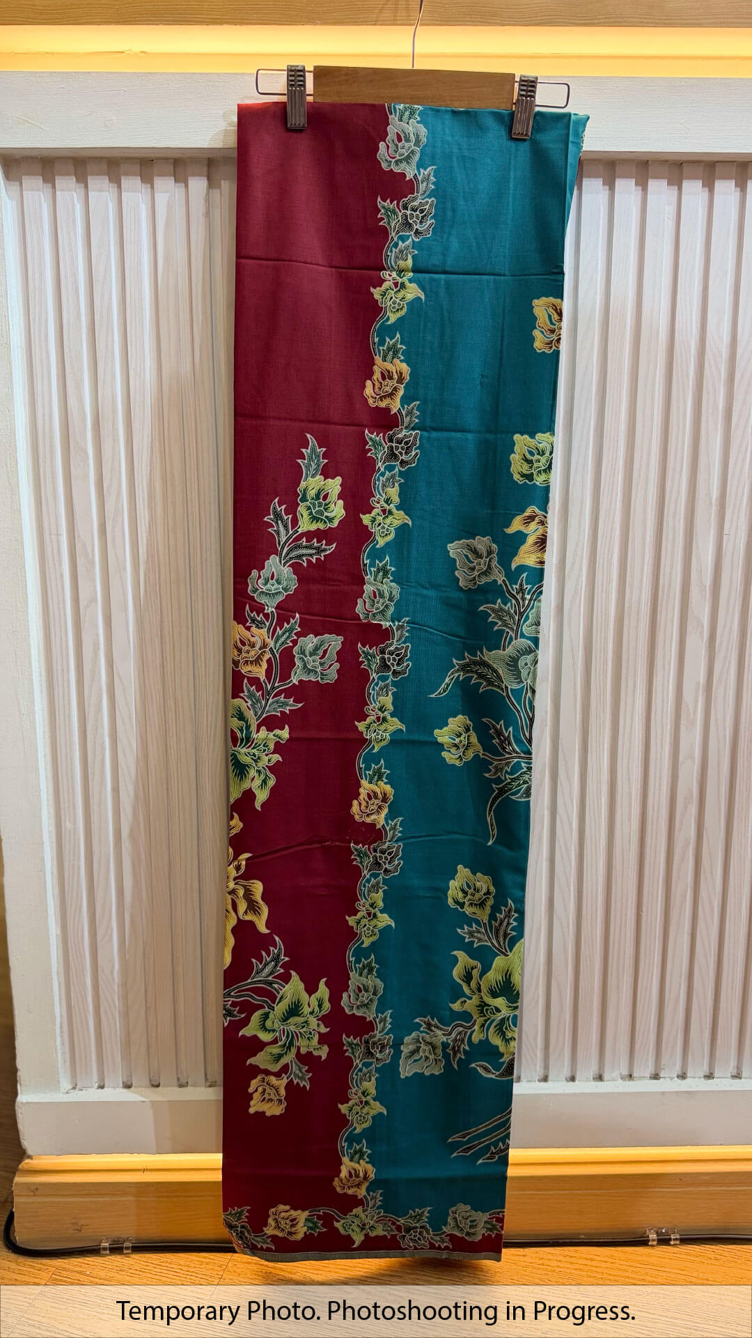 Gita Tube-Sewn Wrap Skirt in Light Sea Green and Maroon
