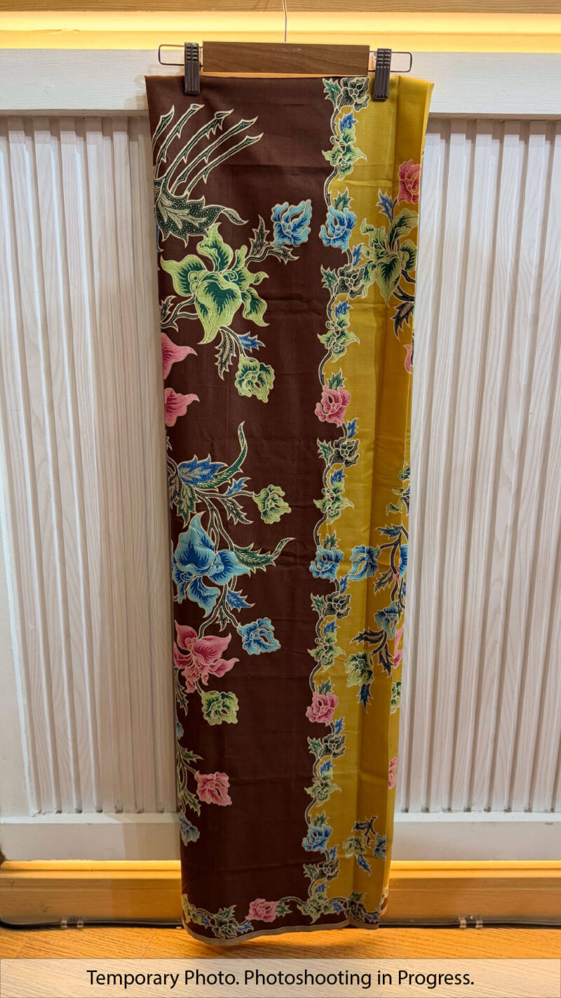 Gita Tube-Sewn Wrap Skirt in Metalic Gold and Brown Pink