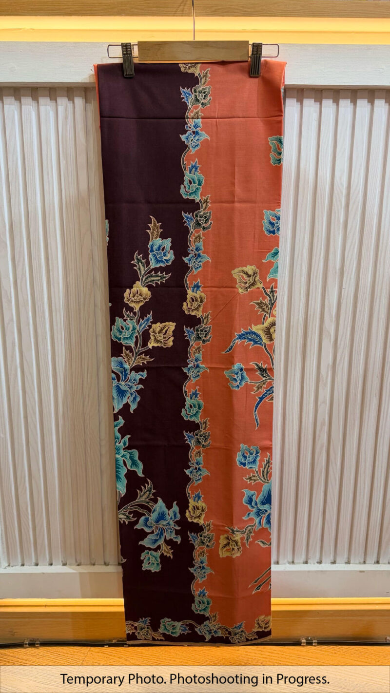 Gita Tube-Sewn Wrap Skirt in Tomoto and Wine Plum