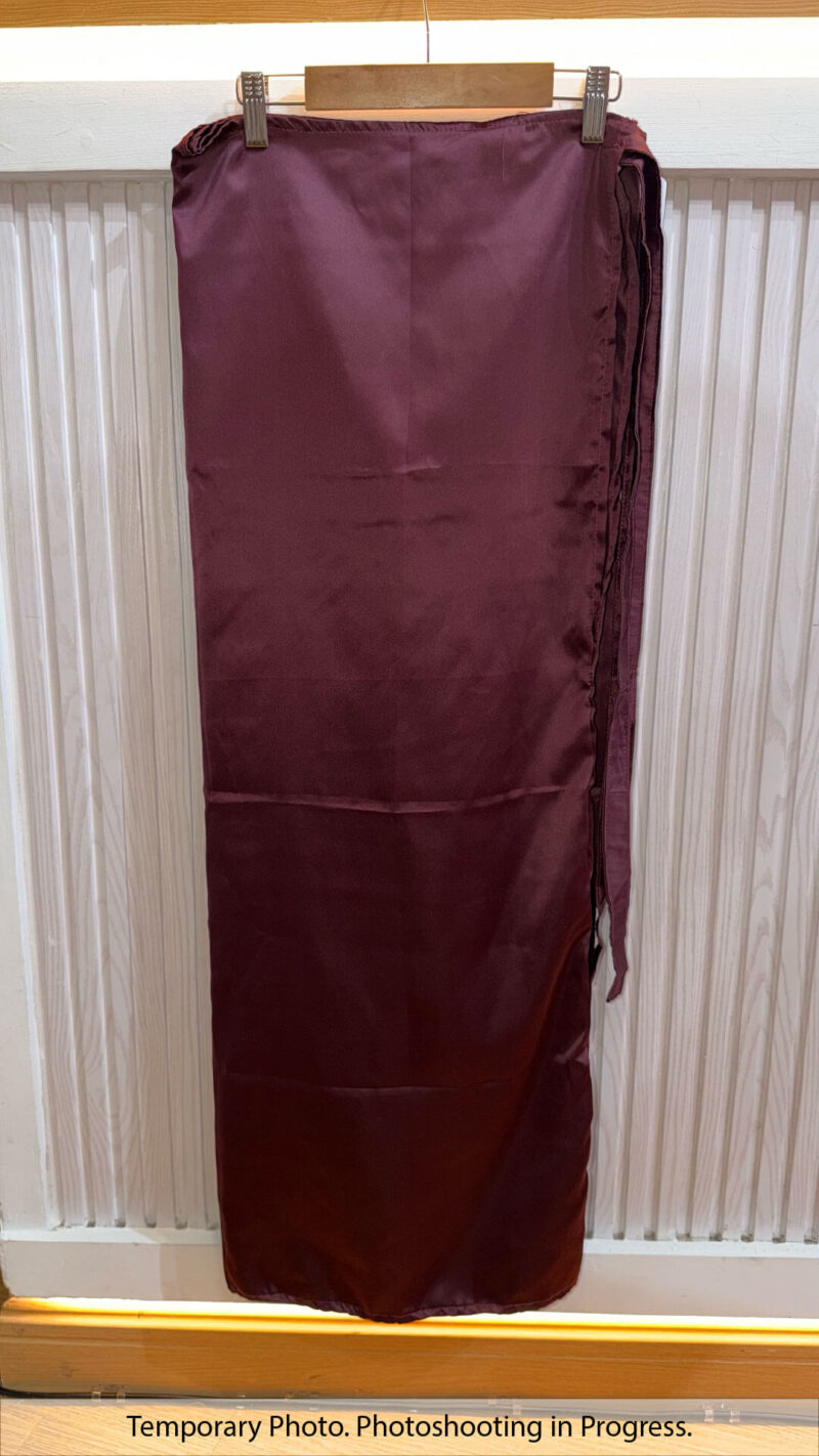 Hisana Fixed-Base Wrap Skirt in Rich Mahogany