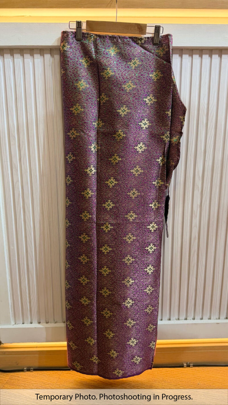 Mona Fixed-Base Wrap Skirt in Blackberry Cream and Jungle Green