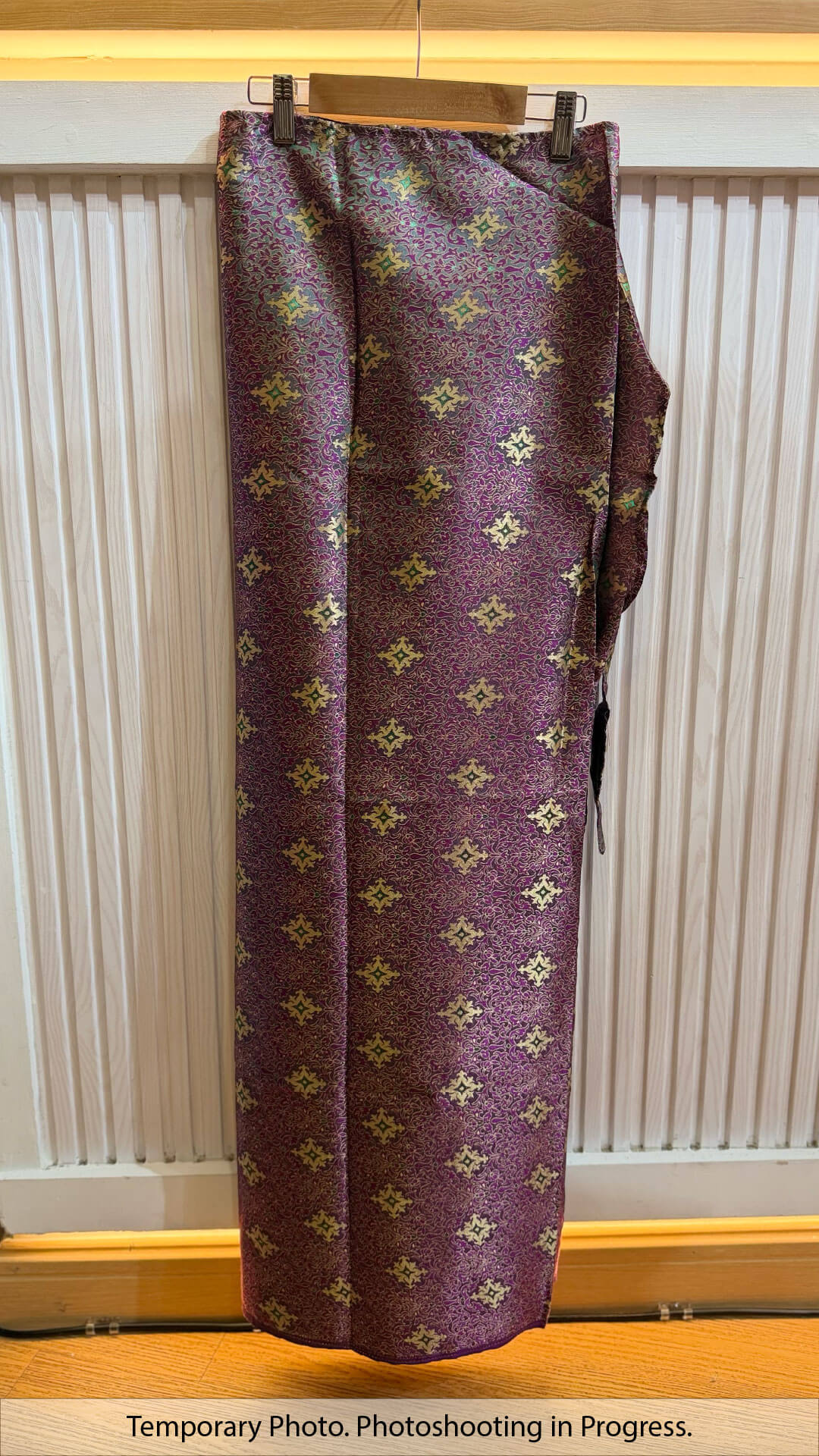 Mona Fixed-Base Wrap Skirt in Blackberry Cream and Jungle Green