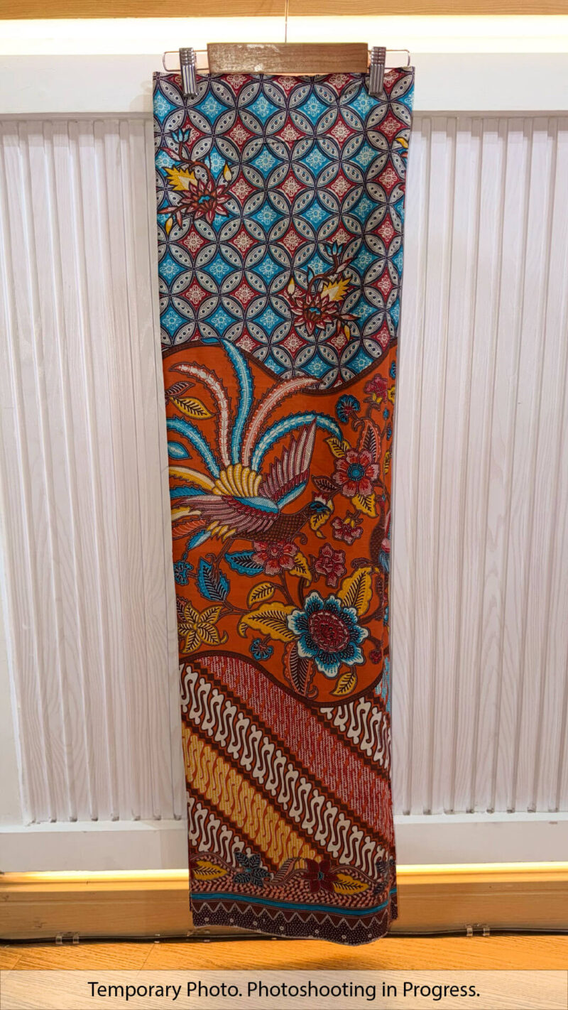 Vania Open Panel Skirt  Fabric Autumn Ember and Sky Surge