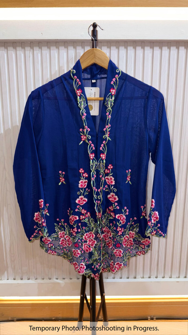 Diana Nyonya Kebaya in French Blue and Cherry Rose