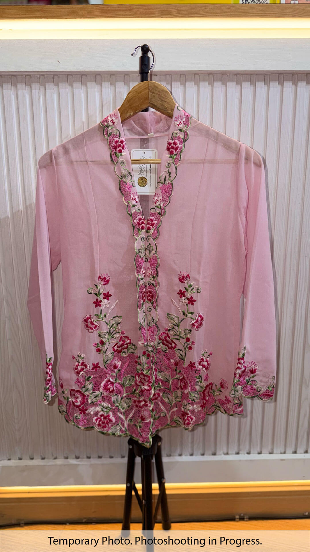 Emily Nyonya Kebaya in Lavender Blush and Cherry Rose