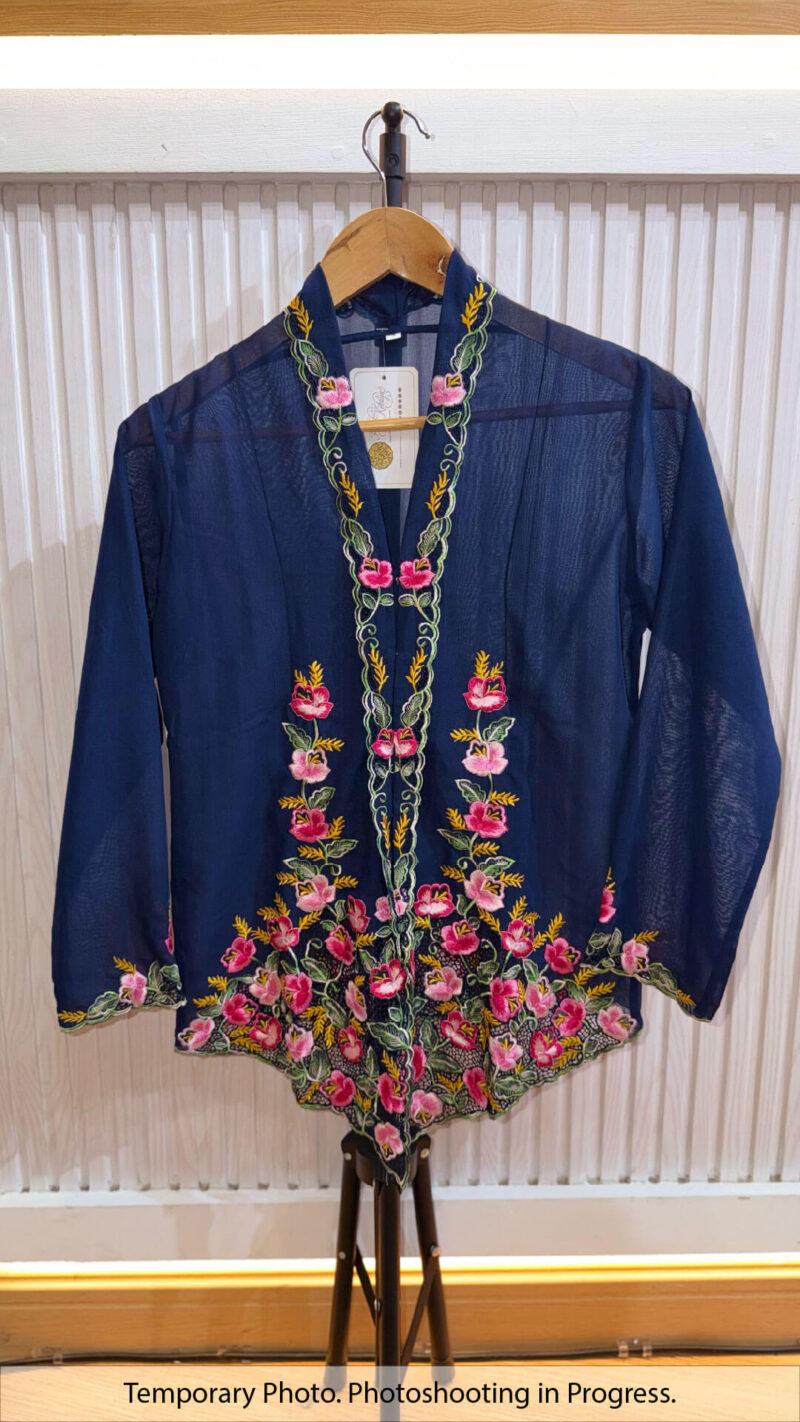 Gemma Nyonya Kebaya in Space Indigo and Fuchsia Flame