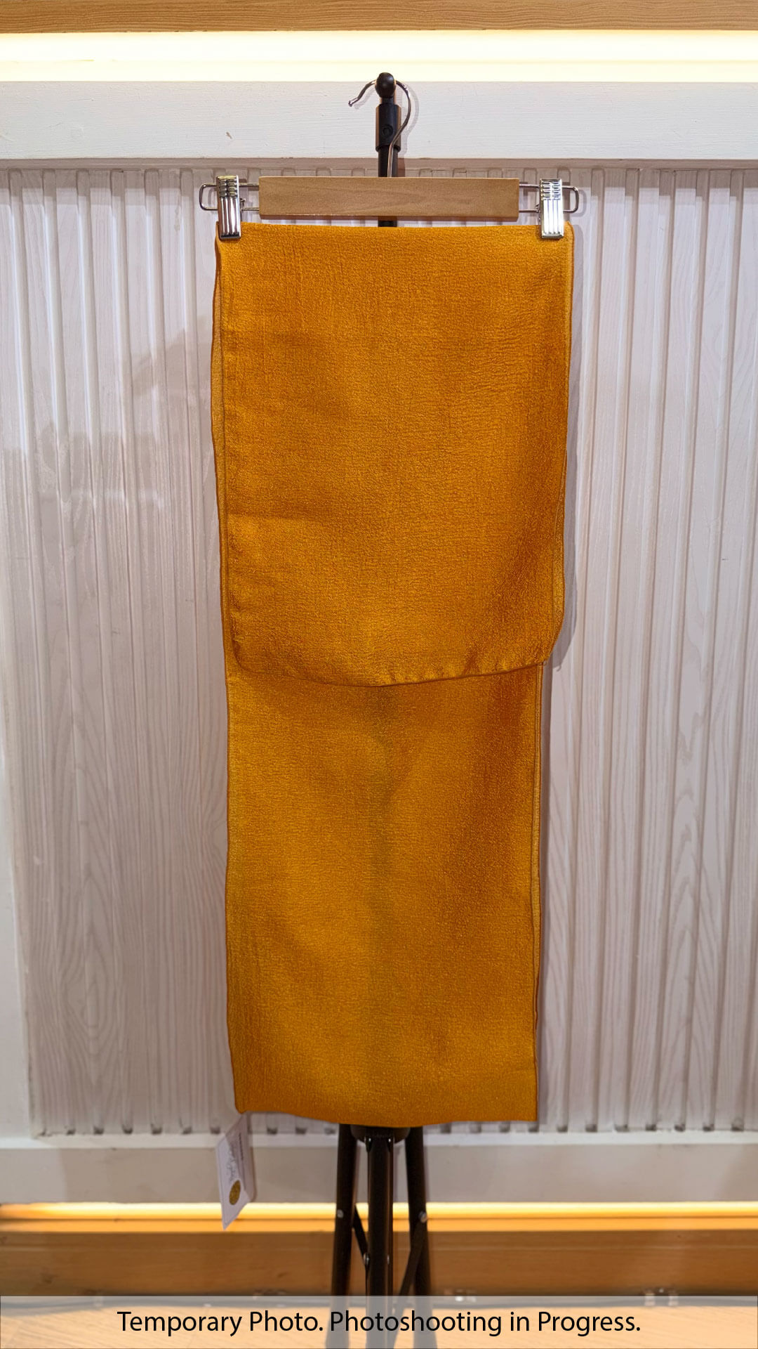Aishah Textured Plain Shawl in Amber Gold