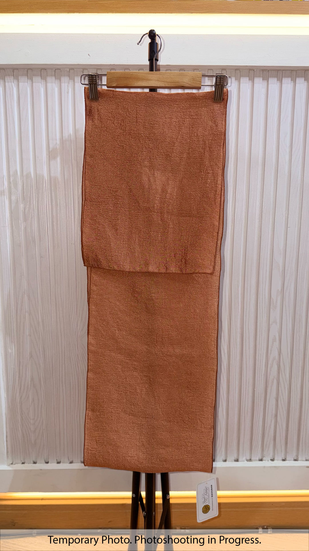 Aishah Textured Plain Shawl in Cinnamon Wood