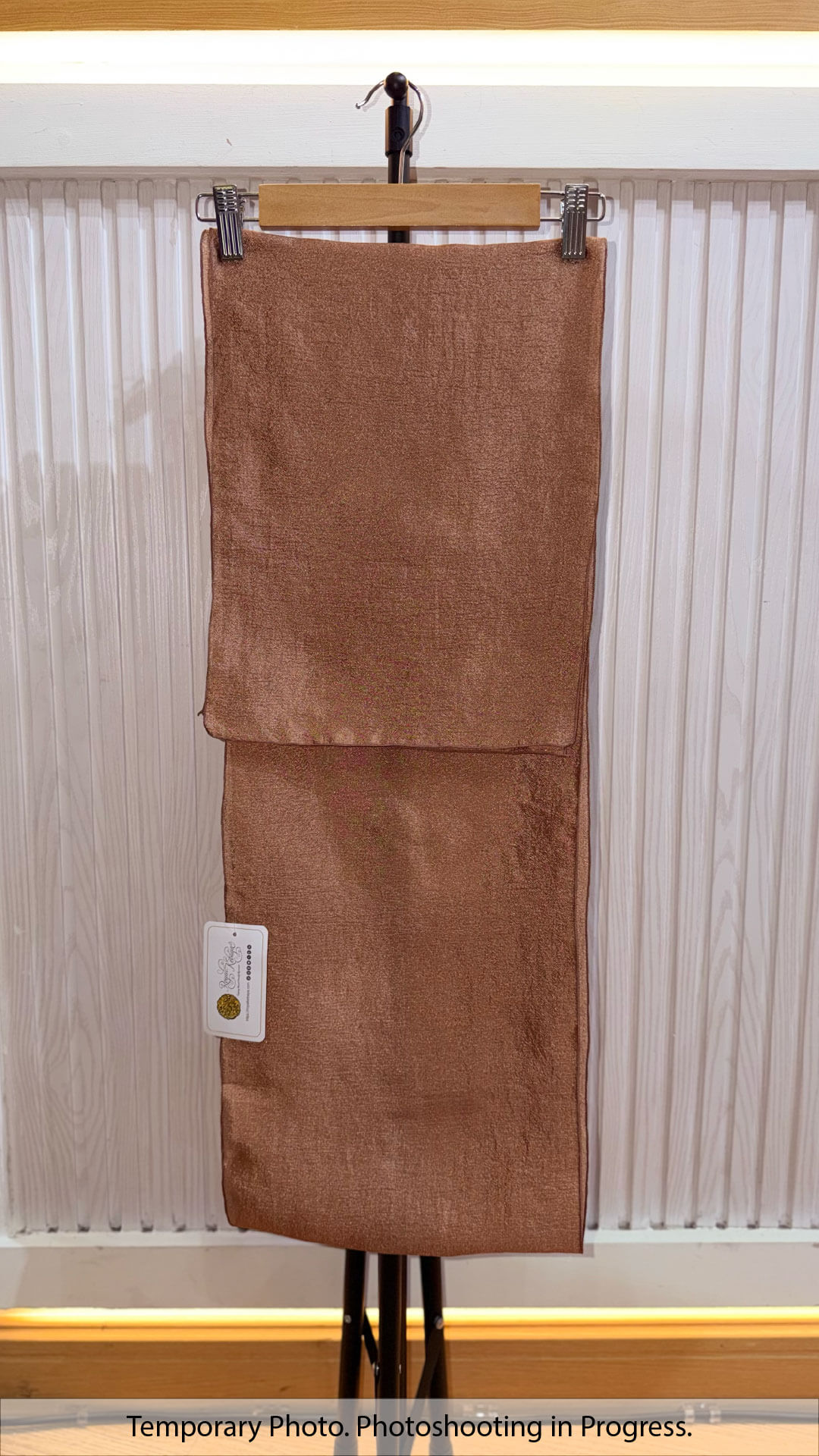 Aishah Textured Plain Shawl in Faded Copper