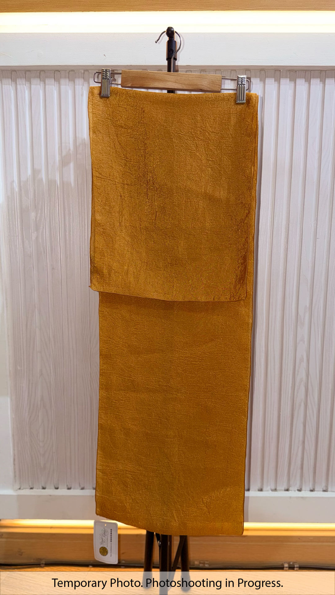 Aishah Textured Plain Shawl in Golden Orange