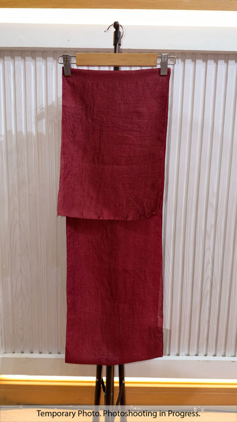 Aishah Textured Plain Shawl in Molten Lava