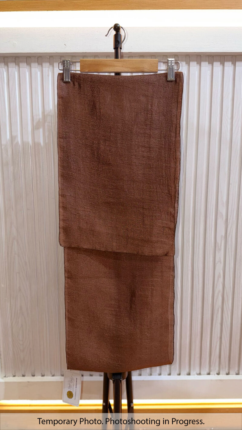 Aishah Textured Plain Shawl in Walnut