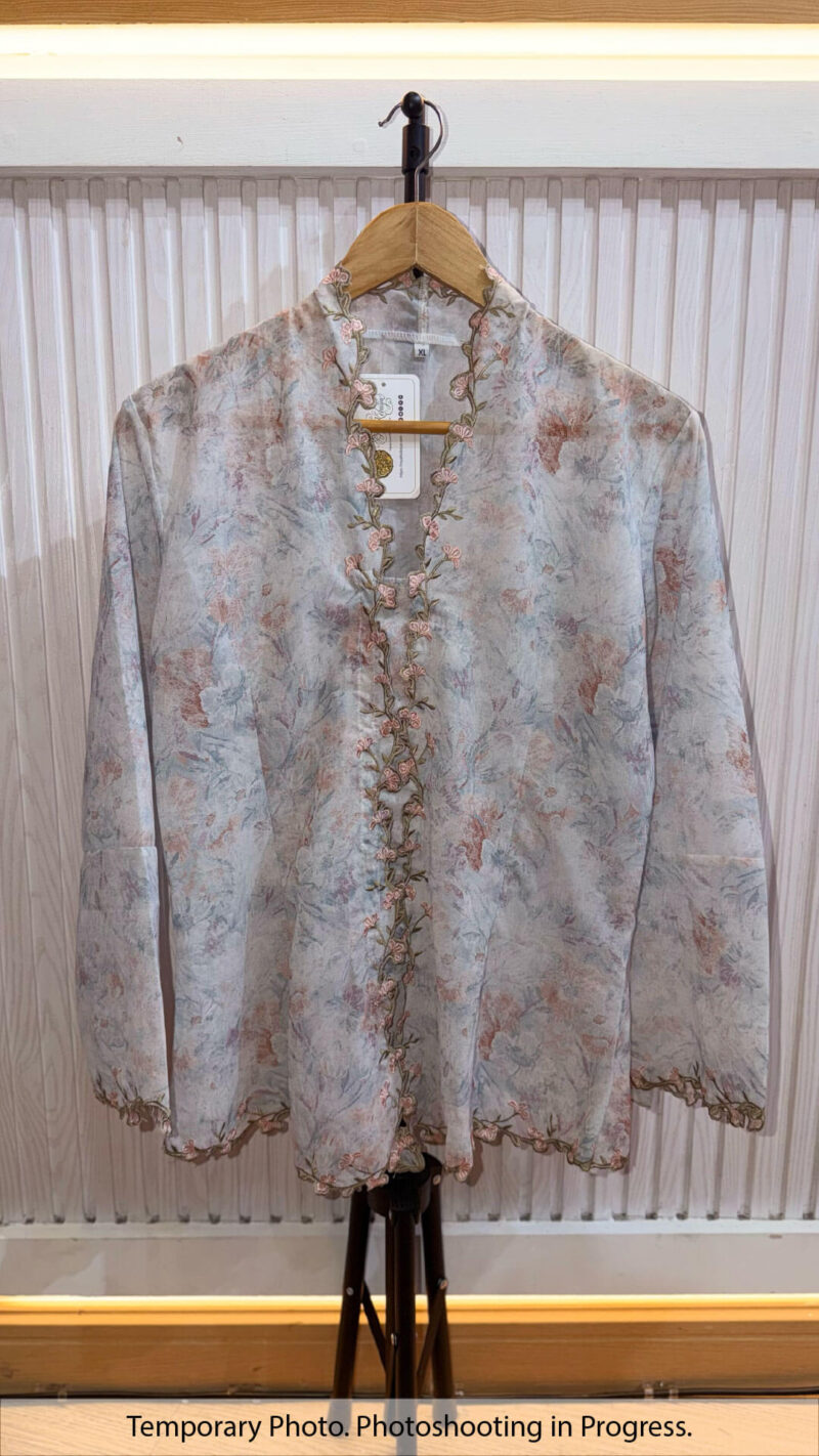 Ratna Modern Encim Kebaya in Powder Blue and Dry Sage