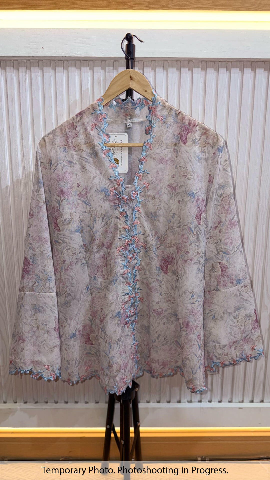 Ratna Modern Encim Kebaya in Steel Blue and Powder Blue