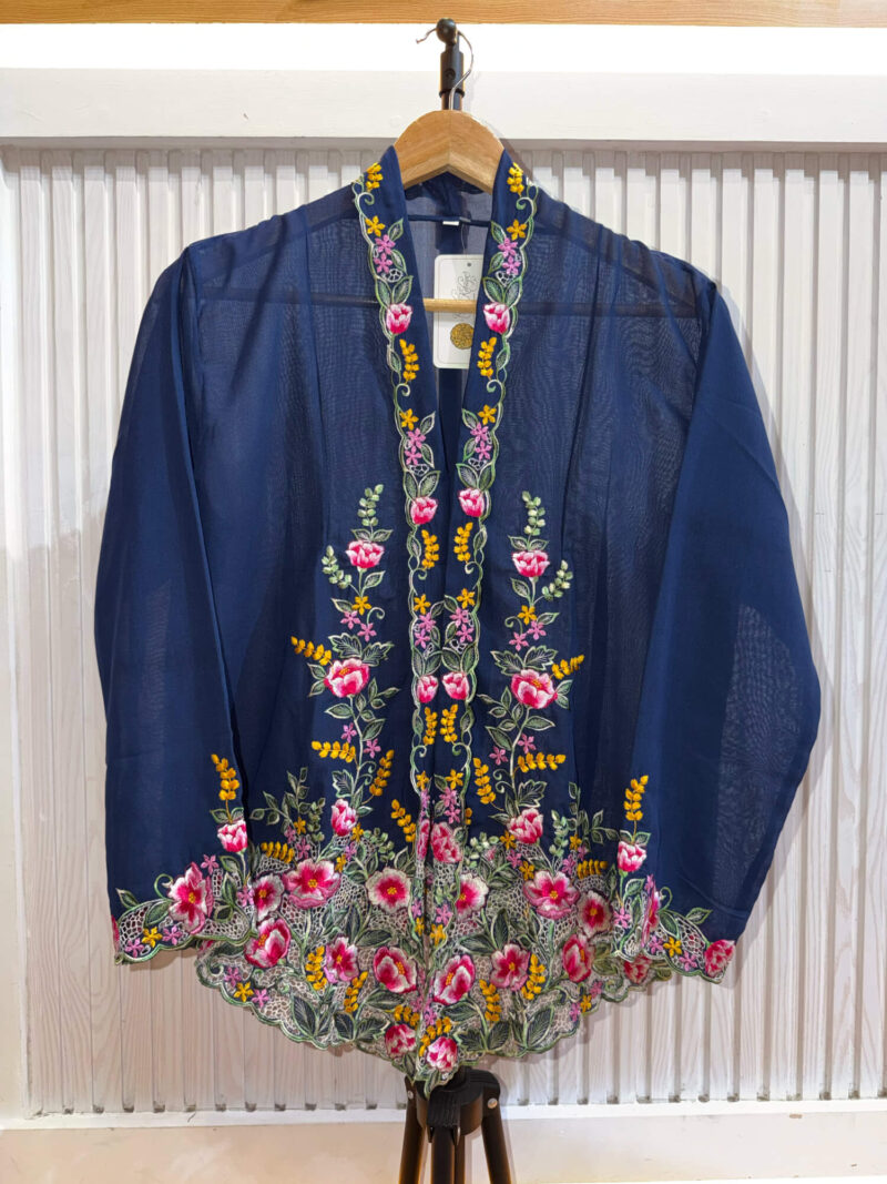 A003 Nyonya Kebaya in Space Indigo and Sage Green