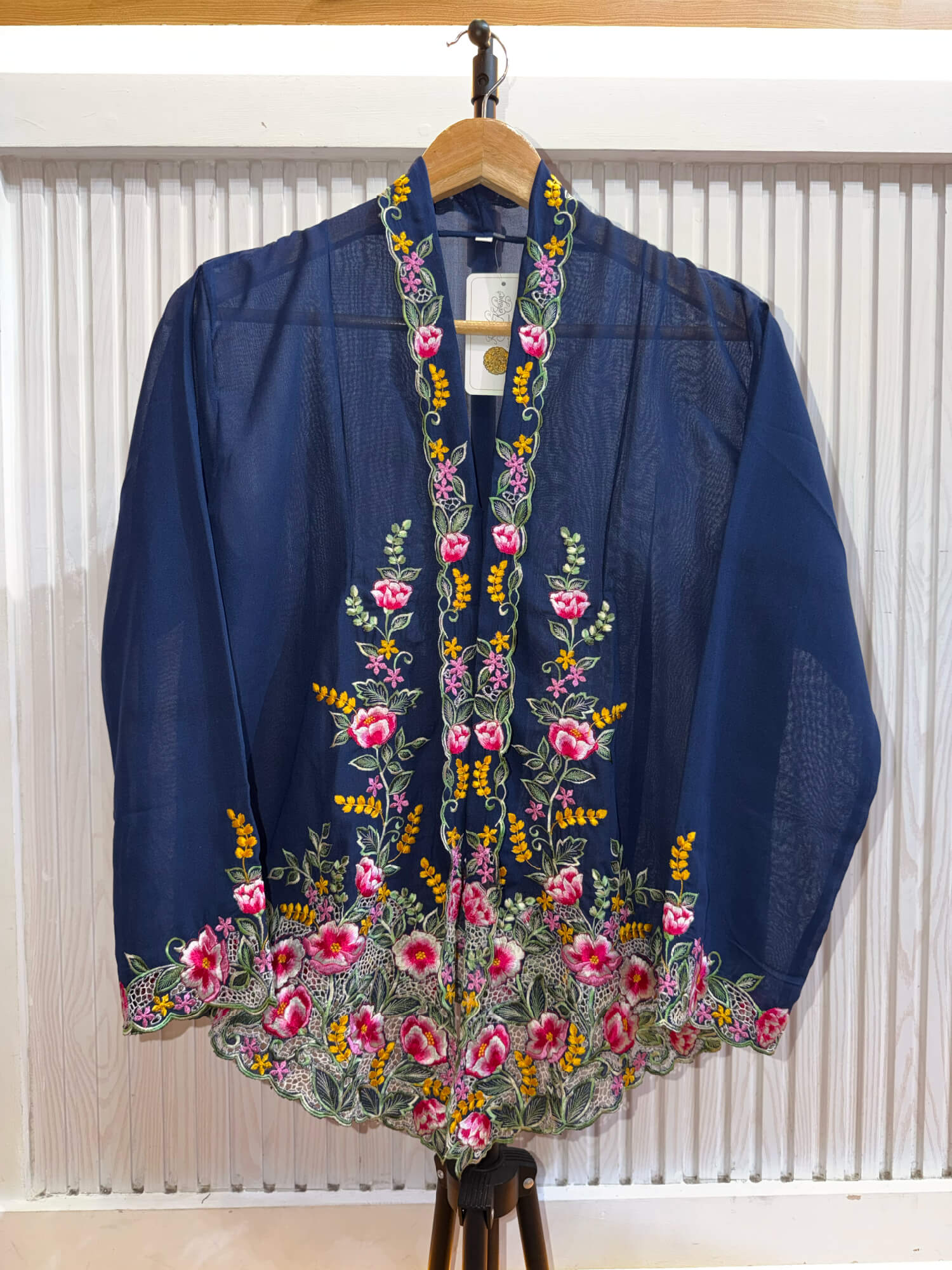 A003 Nyonya Kebaya in Space Indigo and Sage Green