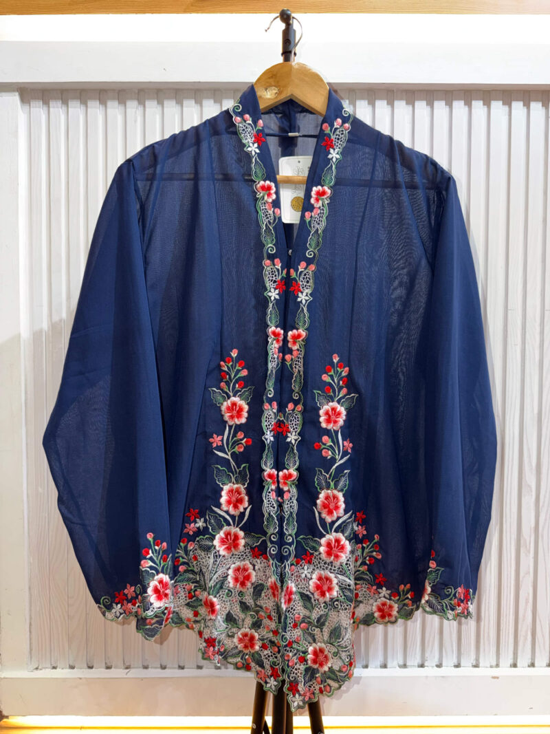 A008 Nyonya Kebaya in Space Indigo and Cotton Candy