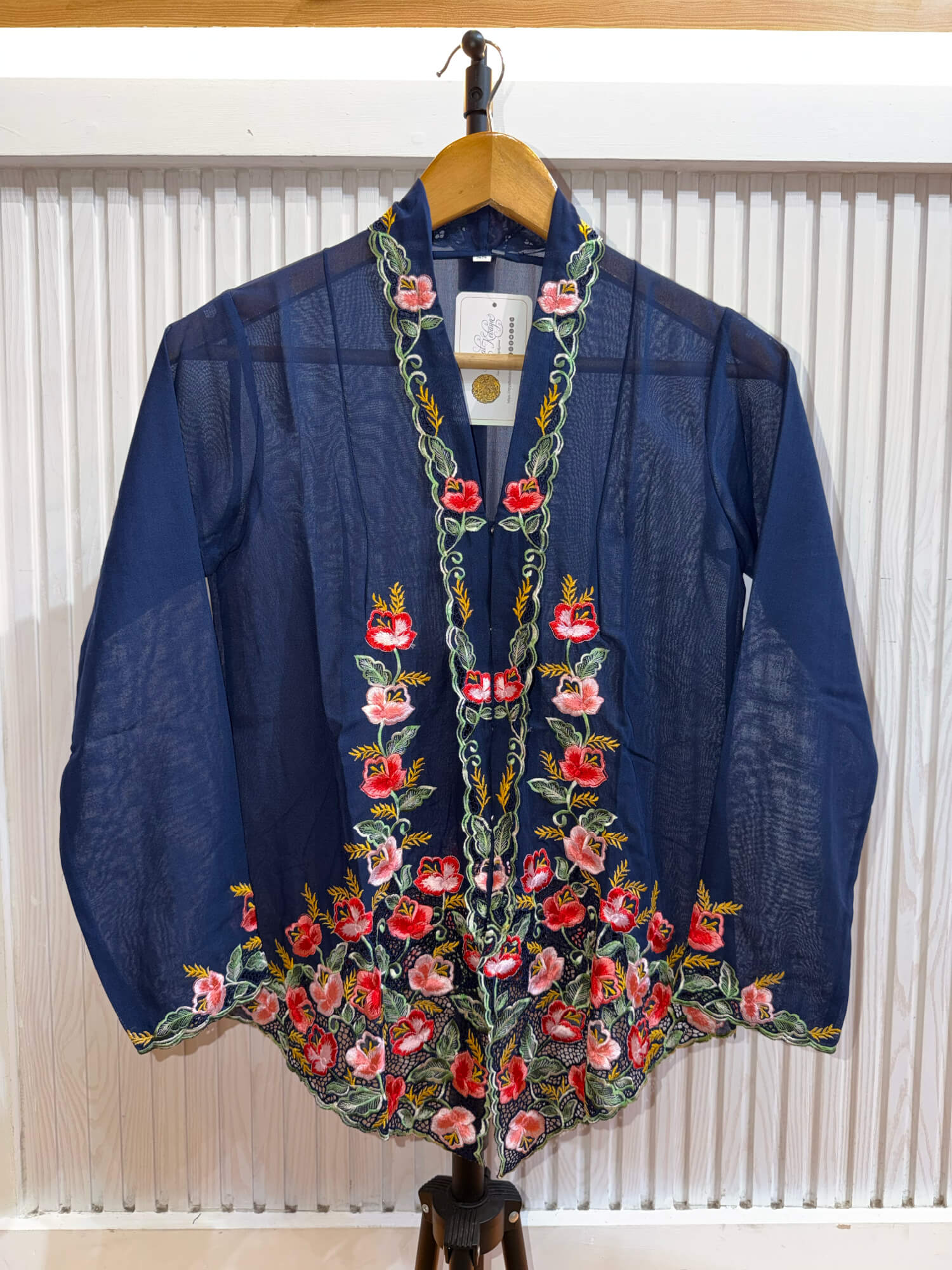 A025 Nyonya Kebaya in Space Indigo and Crimson