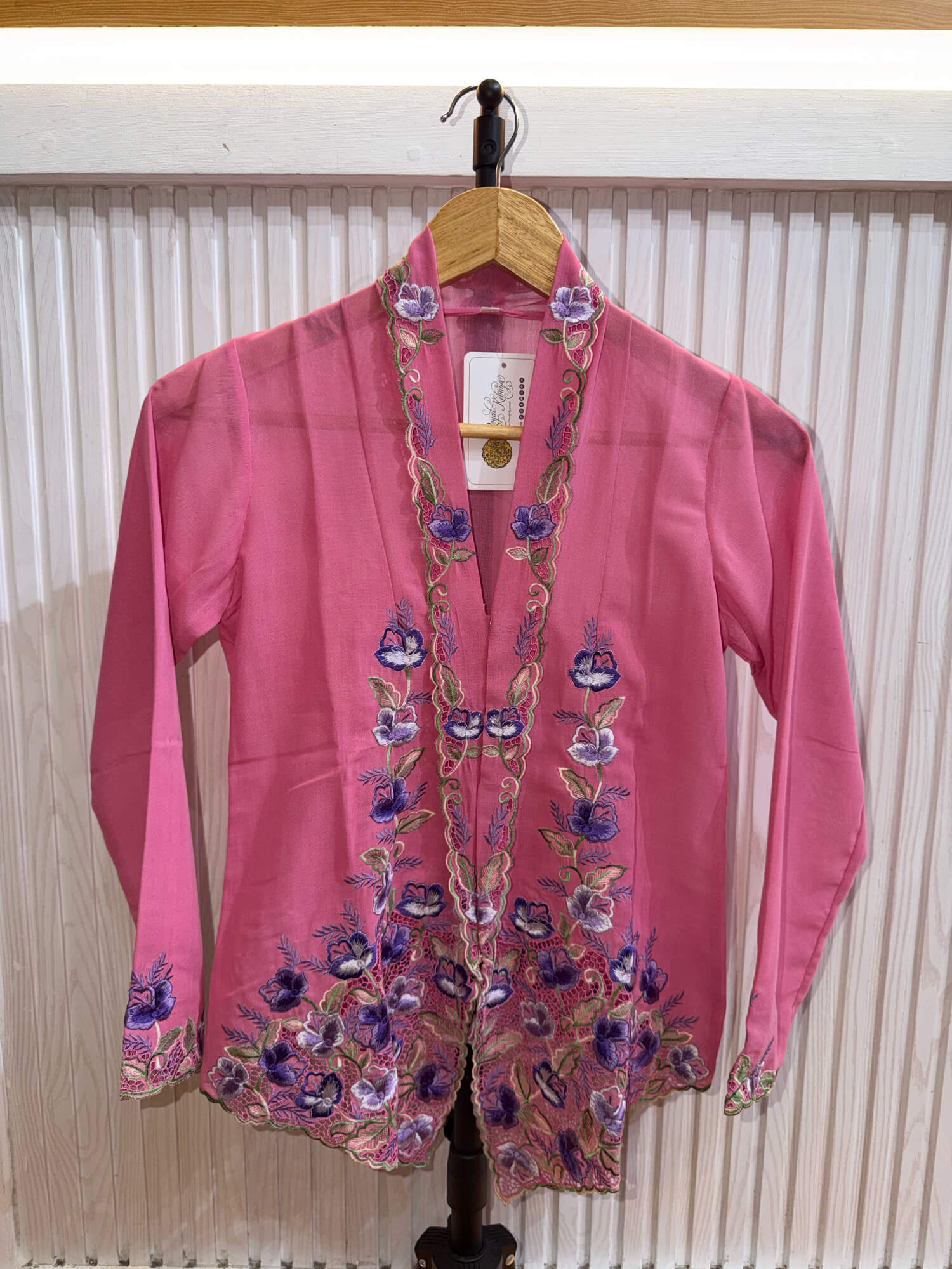 A037 Nyonya Kebaya in Pink Mist and Blue Violet