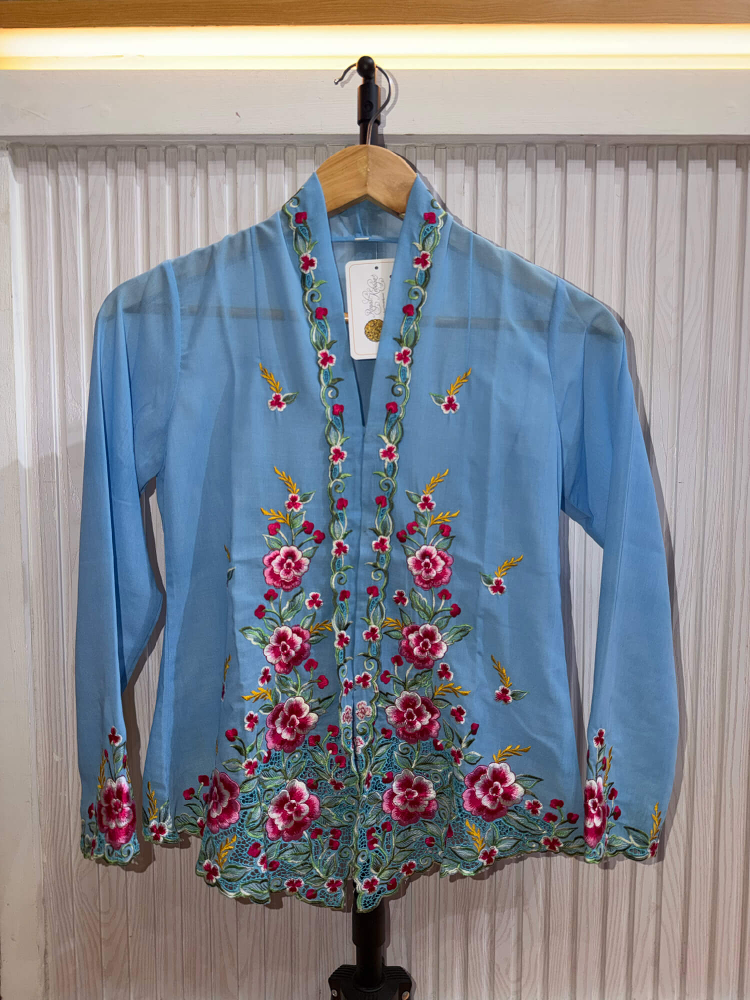 A038 Nyonya Kebaya in Cool Sky and Cherry Rose